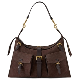 Mulberry Roxanne Shoulder Bag Chocolate Suede